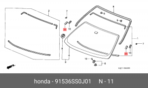 Клипса крепежная 91536SS0J01 HONDA