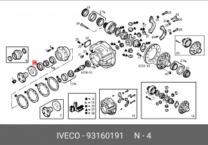Уплотняющее кольцо, дифференциал 93160191 IVECO