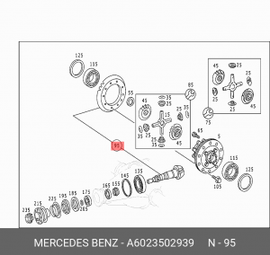 Шестерни главной передачи (комплект) A 602 350 29 39 MERCEDES BENZ