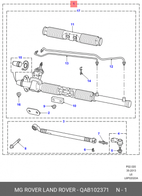 Рулевой механизм QAB102371 MG ROVER LAND ROVER