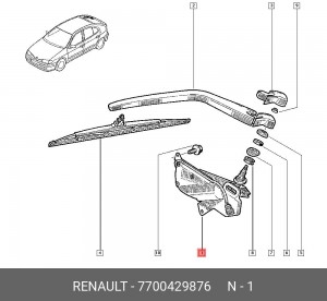 Двигатель стеклоочистителя 7700429876 RENAULT