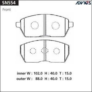 Колодки тормозные дисковые SN554 ADVICS
