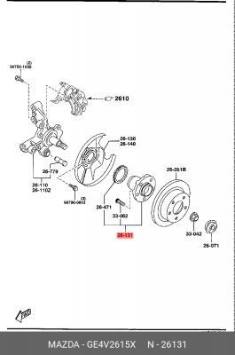 Комплект подшипника ступицы колеса GE4V-26-15X MAZDA