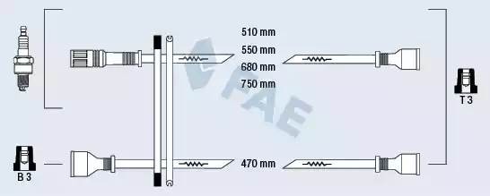 Ккомплект проводов зажигания 83060 FAE