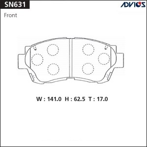 Колодки тормозные дисковые SN631 ADVICS