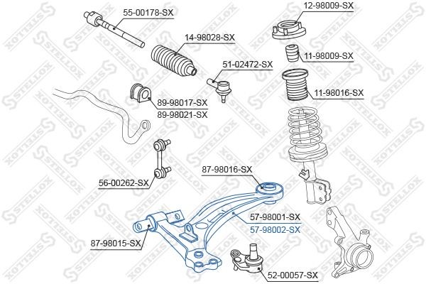 Рычаг подвески 57-98002-SX STELLOX