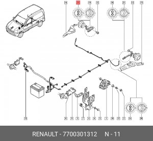 Датчик, частота вращения колеса 7700301312 RENAULT