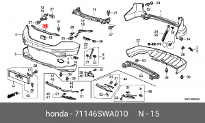 Усилитель бампера 71146SWA010 HONDA