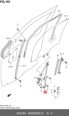 Подъемное устройство для окон 83402-83E10 SUZUKI