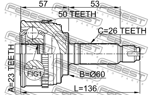 ШРУС 0310-058A50 FEBEST