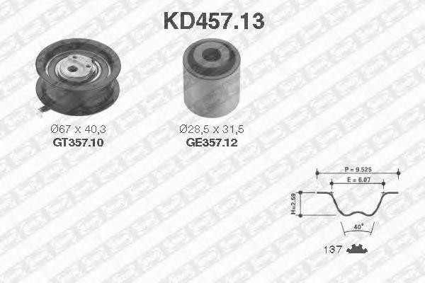 Комплект ремня ГРМ KD457.13 NTN SNR