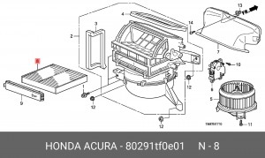 Фильтр салона 80291-TF0-E01 HONDA