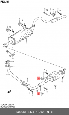 Кронштейн, система выпуска ОГ 14281-71C00 SUZUKI