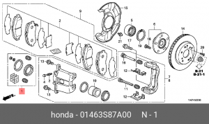 Ремкомплект, тормозной суппорт 01463S87A00 HONDA