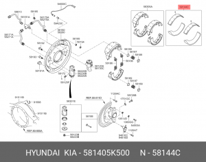 Колодки тормозные дисковые 581405K500 HYUNDAI KIA