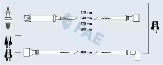 Ккомплект проводов зажигания 83550 FAE