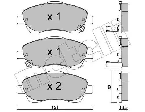 Комплект тормозных колодок, диско 2204500 METELLI
