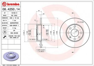 Тормозной диск 08.4250.14 BREMBO