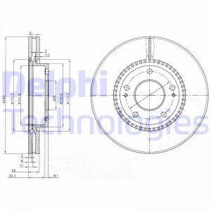 Тормозной диск BG3861 DELPHI