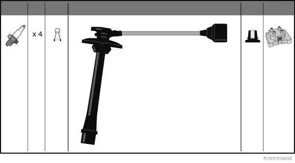 Ккомплект проводов зажигания J5382046 H B JAKOPARTS NIPPARTS