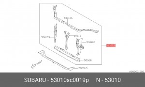 Панель крепления радиатора 53010SC0019P SUBARU