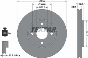 Тормозной диск 92131300 TEXTAR