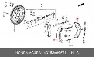 Комплект тормозных колодок 43153SD9671 HONDA