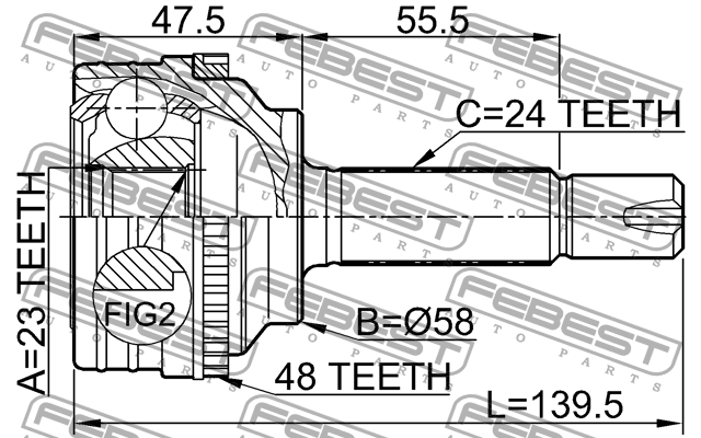 ШРУС 0110-035A48 FEBEST