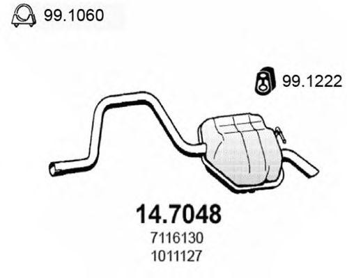 Глушитель выхлопных газов конечный 147048 ASSO