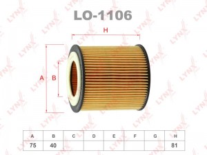 Фильтр масляный двигателя LO-1106 LYNXAUTO