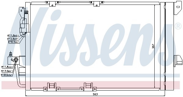 Конденсатор, кондиционер 94650 NISSENS