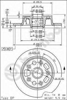 Тормозной диск 08.5954.10 BREMBO
