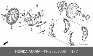 Ремкомплект, колесный тормозной цилиндр 43035SP8000 HONDA