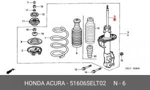 Амортизатор подвески 51606SELT02 HONDA