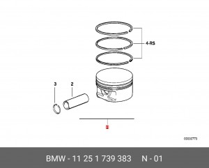 Поршень ДВС 11 25 1 739 383 BMW