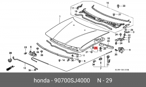 Клипса крепежная 90700SJ4000 HONDA