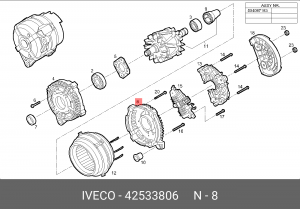 Подшипник контактного кольца, генератор 42533806 IVECO