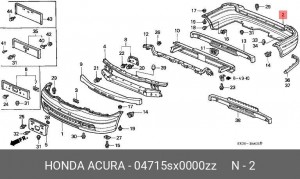 Бампер задний 04715SX0000ZZ HONDA