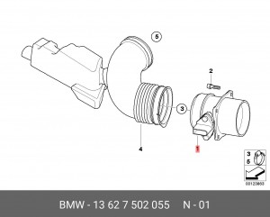 Расходомер воздуха 13 62 7502055 BMW