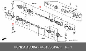 Шарнирный комплект, приводной вал 44010S04961 HONDA
