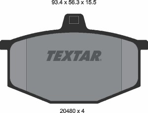 Комплект тормозных колодок, диско 2048002 TEXTAR
