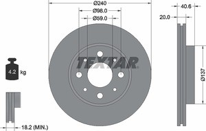 Тормозной диск 92118000 TEXTAR
