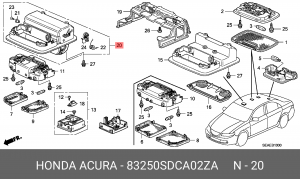Консоль потолочная 83250SDCA02ZA HONDA