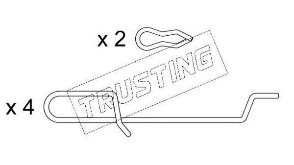 Комплектующие, колодки дискового тормоза KIT004 TRUSTING