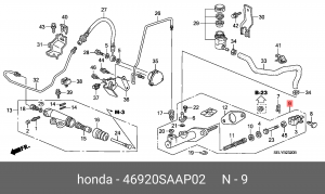 Главный цилиндр, система сцепления 46920SAAP02 HONDA