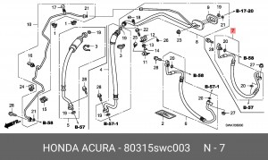 Шланг кондиционера 80315SWC003 HONDA