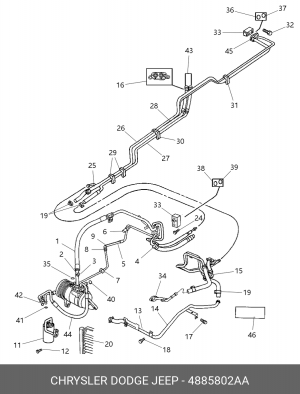 Комплект уплотнительных колец 4885 802AA CHRYSLER