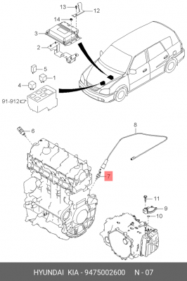 Датчик давления масла 9475002600 HYUNDAI KIA