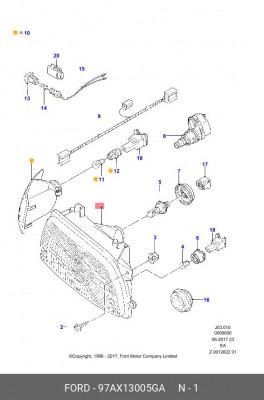 Фара головного света 97AX-13005-GA FORD