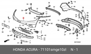 Накладка бампера 71101SMGE10ZL HONDA